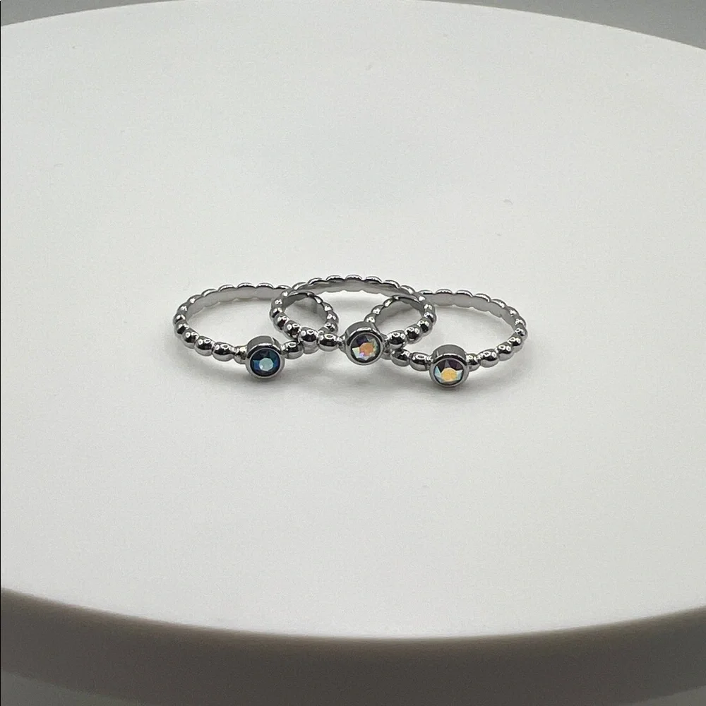 233. QUDO set of 3 stainless steel stackable rings